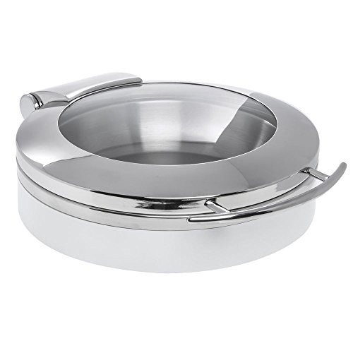 HUBERT® Induction Chafer 4 1/5 Qt Round Stainless and White -19 1/3″L x 15 2/5″W