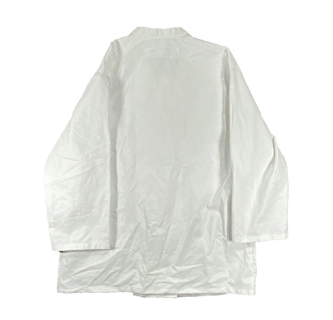 Red Kap Chef Coat Men’s Large White Polyester Blend Button Down Pocket