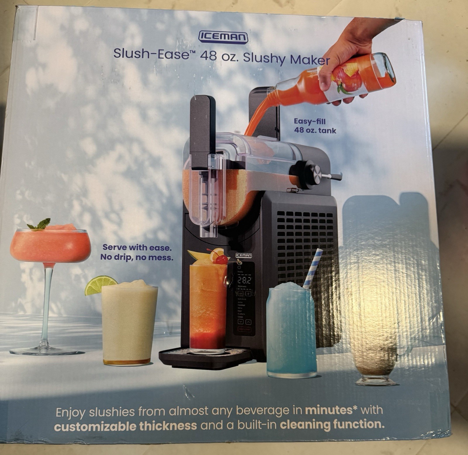 Slush-Ease Slushie Machine – 48 oz Frozen Drink Maker with 5 Presets – Black …