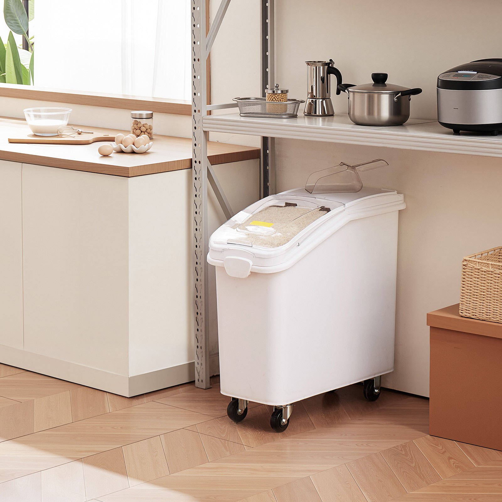 VEVOR Dry Ingredient Bin 21 Gallon Storage Bin w/ Caster Restaurant Kitchen