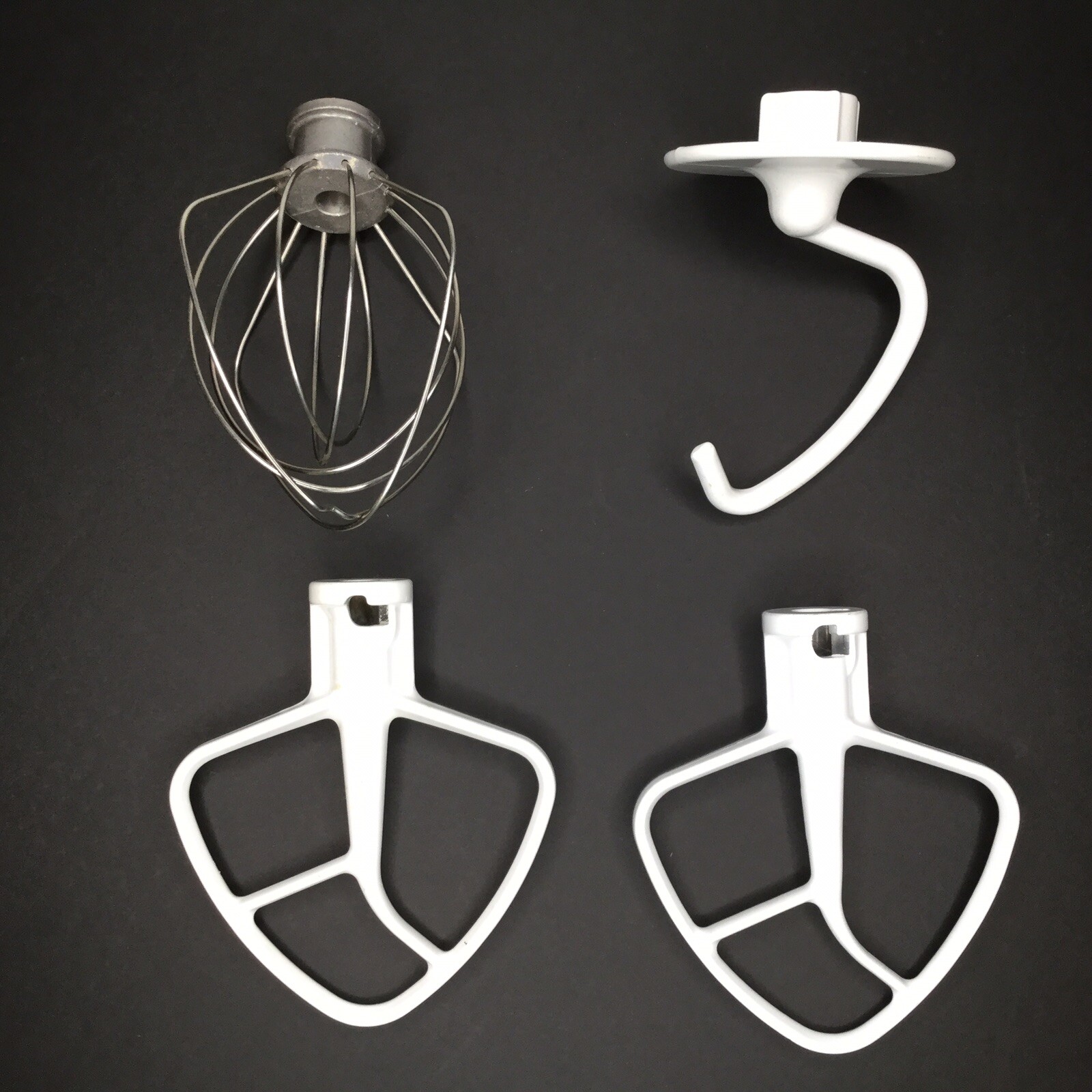KitchenAid – Wire Whip, Dough Hook and 2 Paddles Used (Unknown What Mixer Size!)