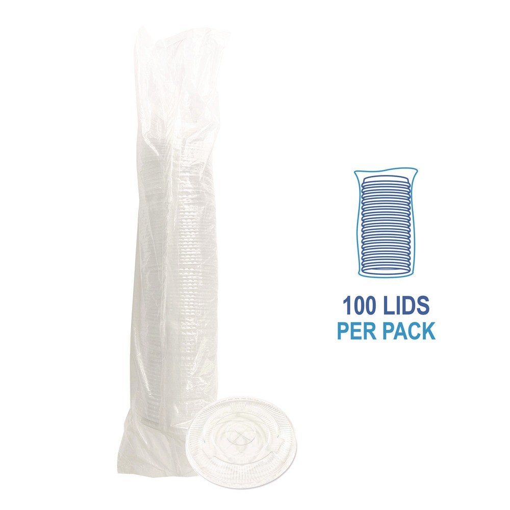 Boardwalk PET912STRAPK 9 oz. to 12 oz. Cold Cup Straw-Slot Lid – CL (100/PK) New