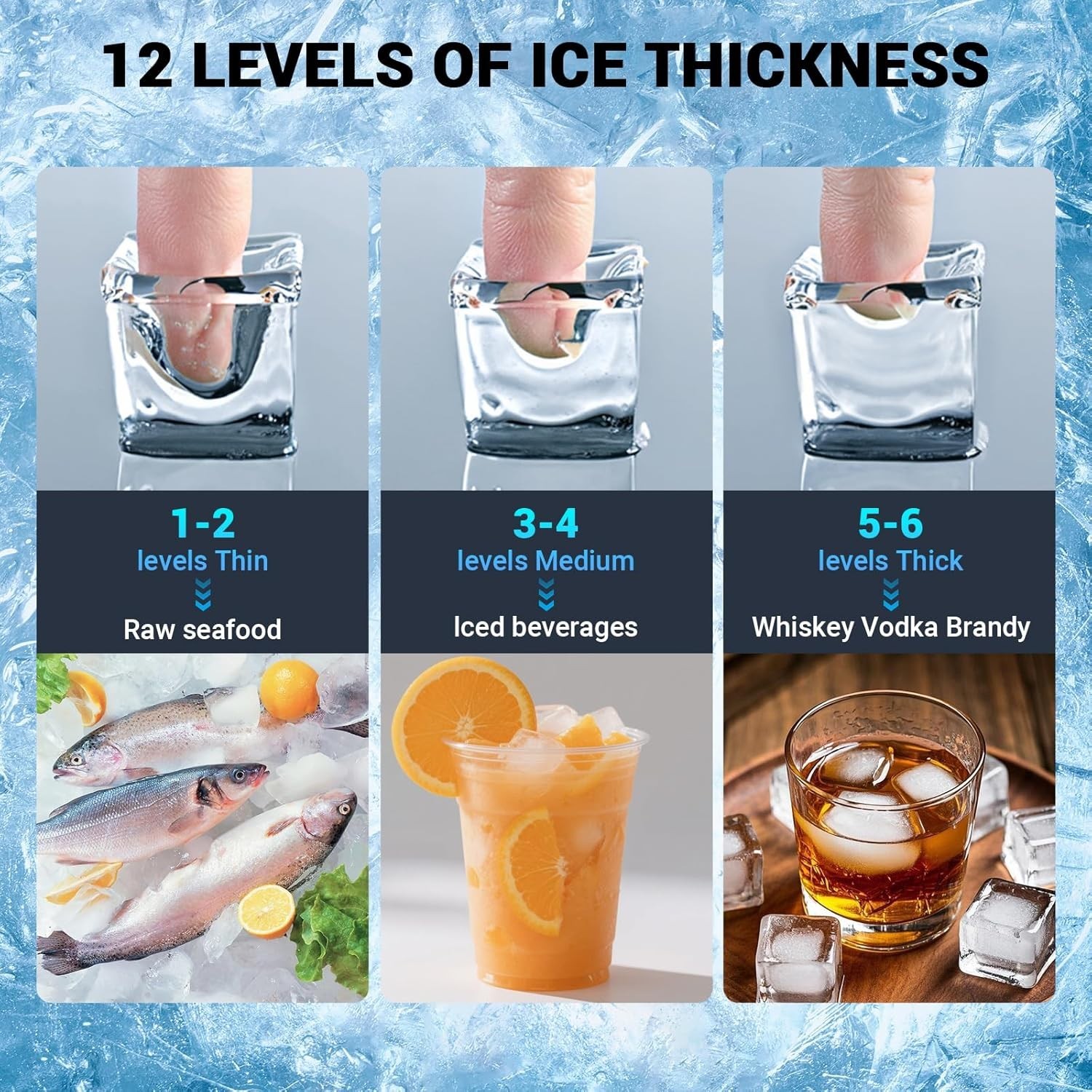 680LBS/24h Commercial Ice Maker Machine Ice Ready in 8-15 Min, ETL Self Cleaning