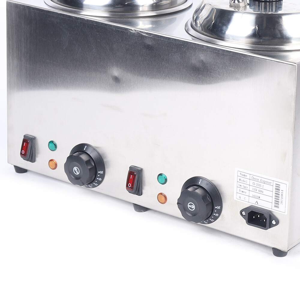 Cheese Dispenser with 2 Pumps 2 x 2L Electric Nacho Cheese Sauce Warmer 30-110℃