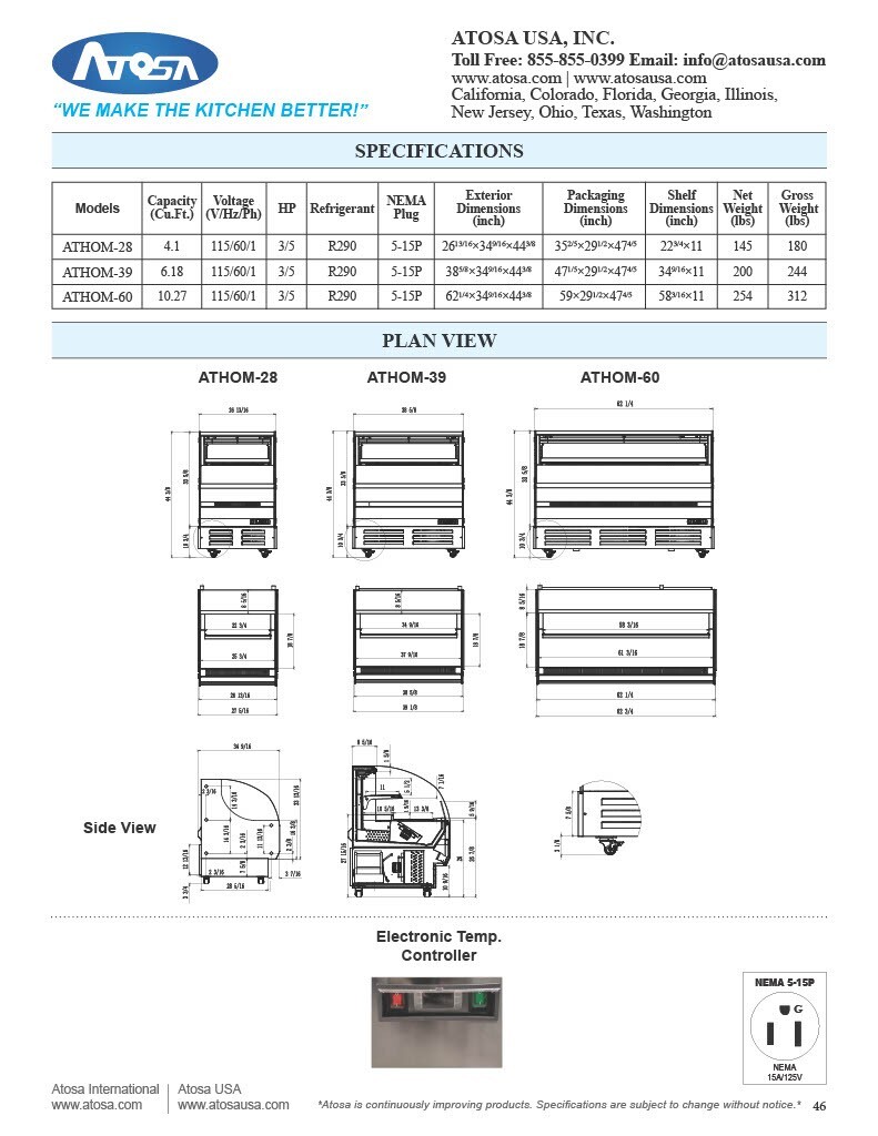 Atosa ATHOM-60 OPEN AIR MERCHANDISERS 60″ WIDE