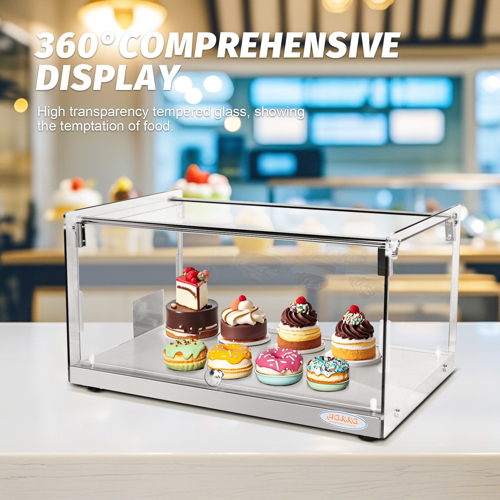 Hakka 35L Food Display Case 1-Tier Countertop Pastry Bakery Cabinet Display Case