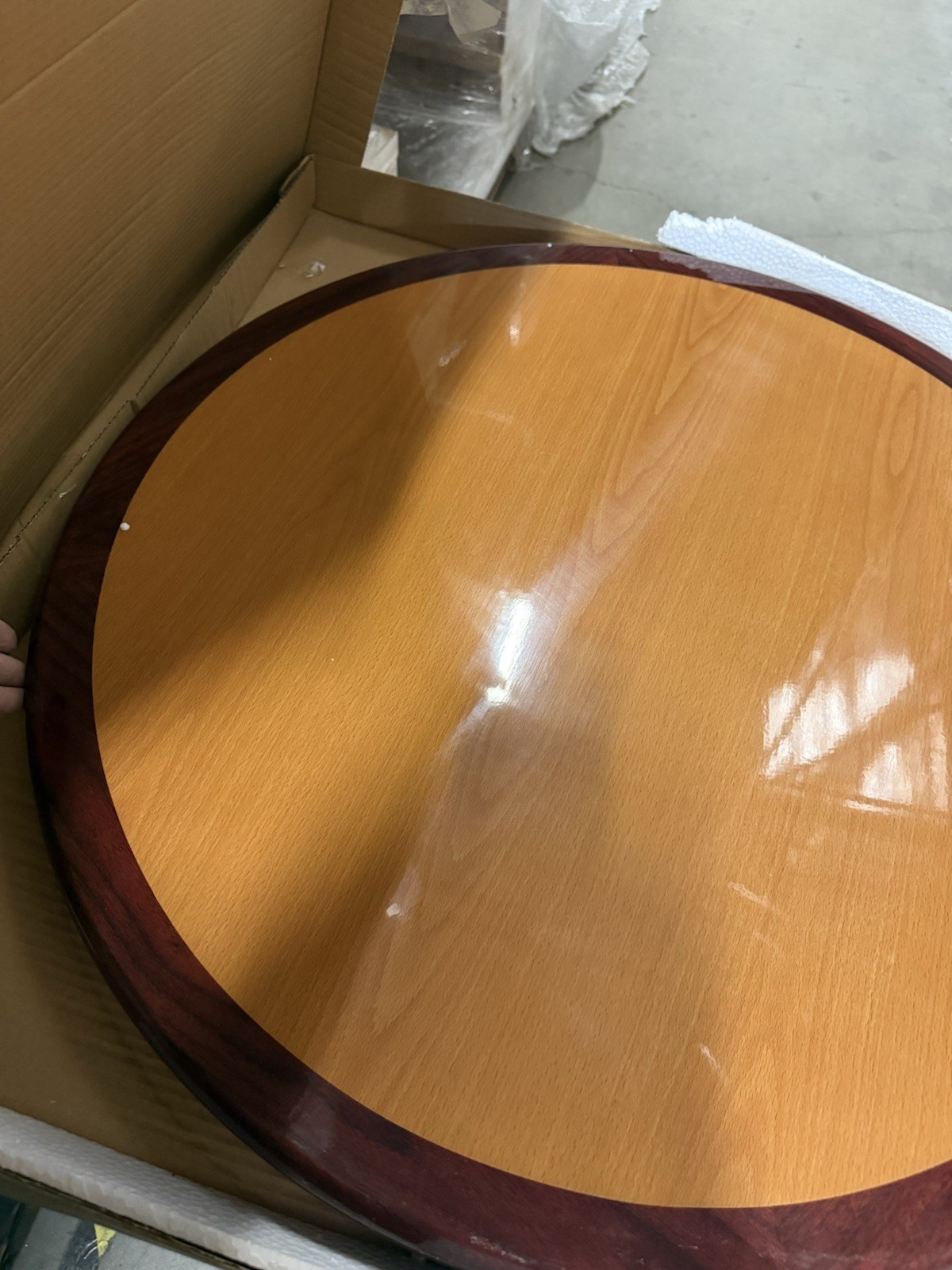 NEW 30″ Round Resin Restaurant Table top 2 Tone Mahogany/cherry with Quick Ship