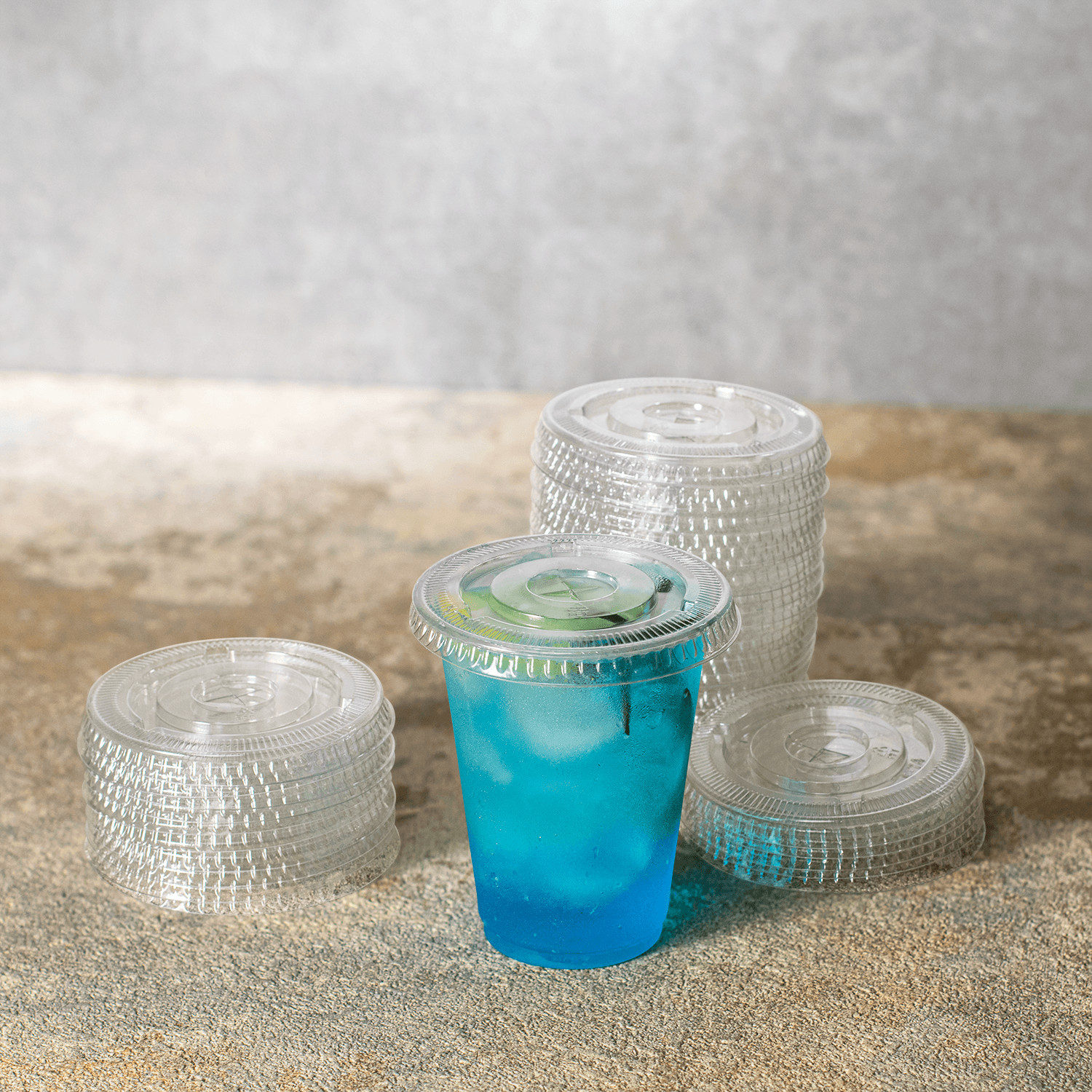 Karat PET Clear Flat Lid for 7oz PET Cup (74mm) – 1,000 pcs, C-KC74TS