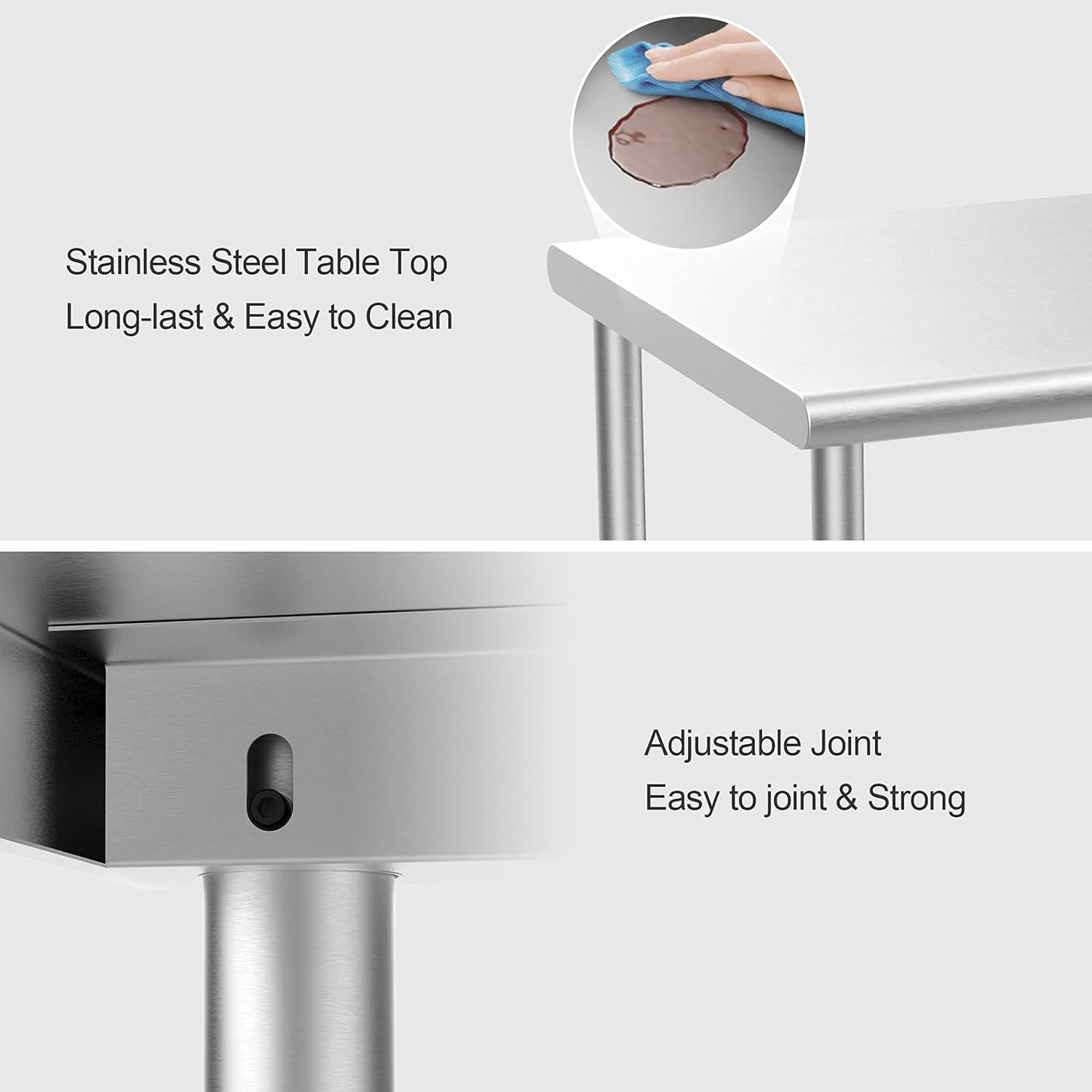 24» x 24» Stainless Steel Table for Prep & Work with UnderShelf for Kitchen