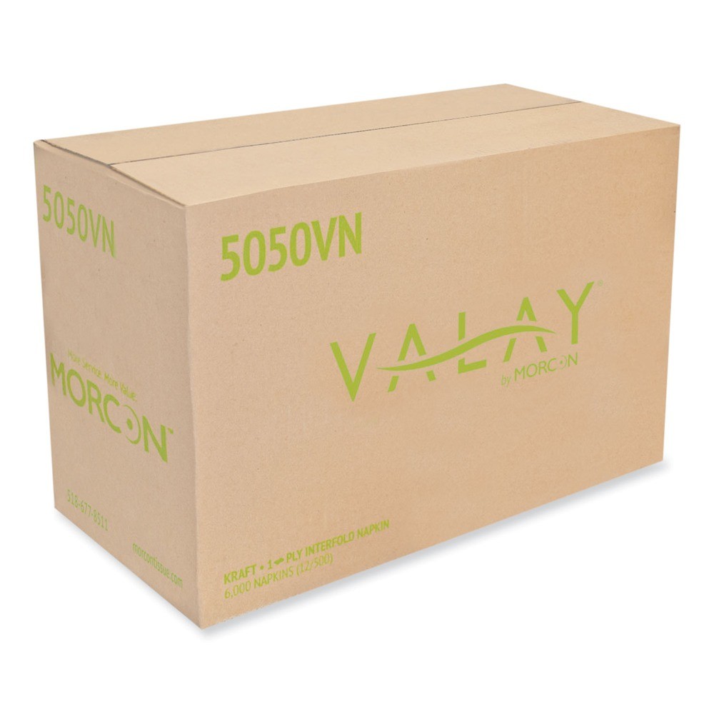 Morcon Paper 5050VN Valay 6.3″ x 8.85″ Interfolded Napkins – Kraft 6,000/CT New