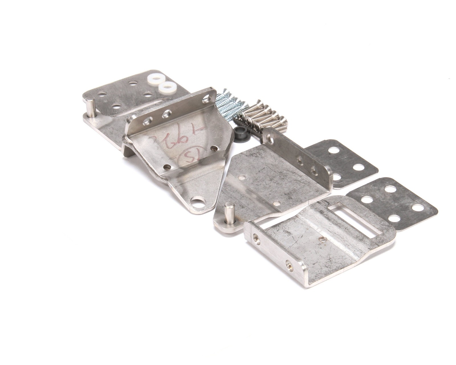 Glastender Hinge Set And Brackets For Wood Doors, 180^ Swing, 06001376 – Free