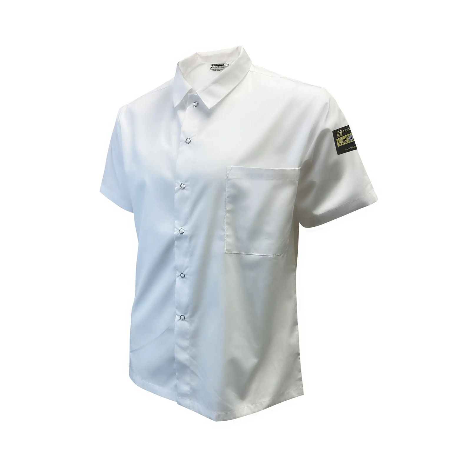 Thunder Group Chef Regalia White Snap Short Sleeve Chef Shirt – 3X-Large
