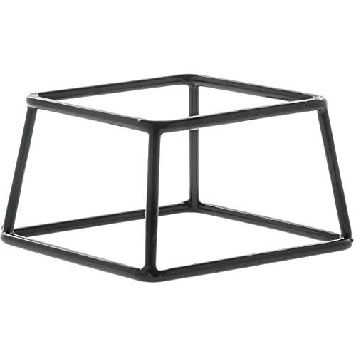 HUBERT® Pedestal Display Riser Square Black Rubber-Coated Steel – 7″L x 6″W x