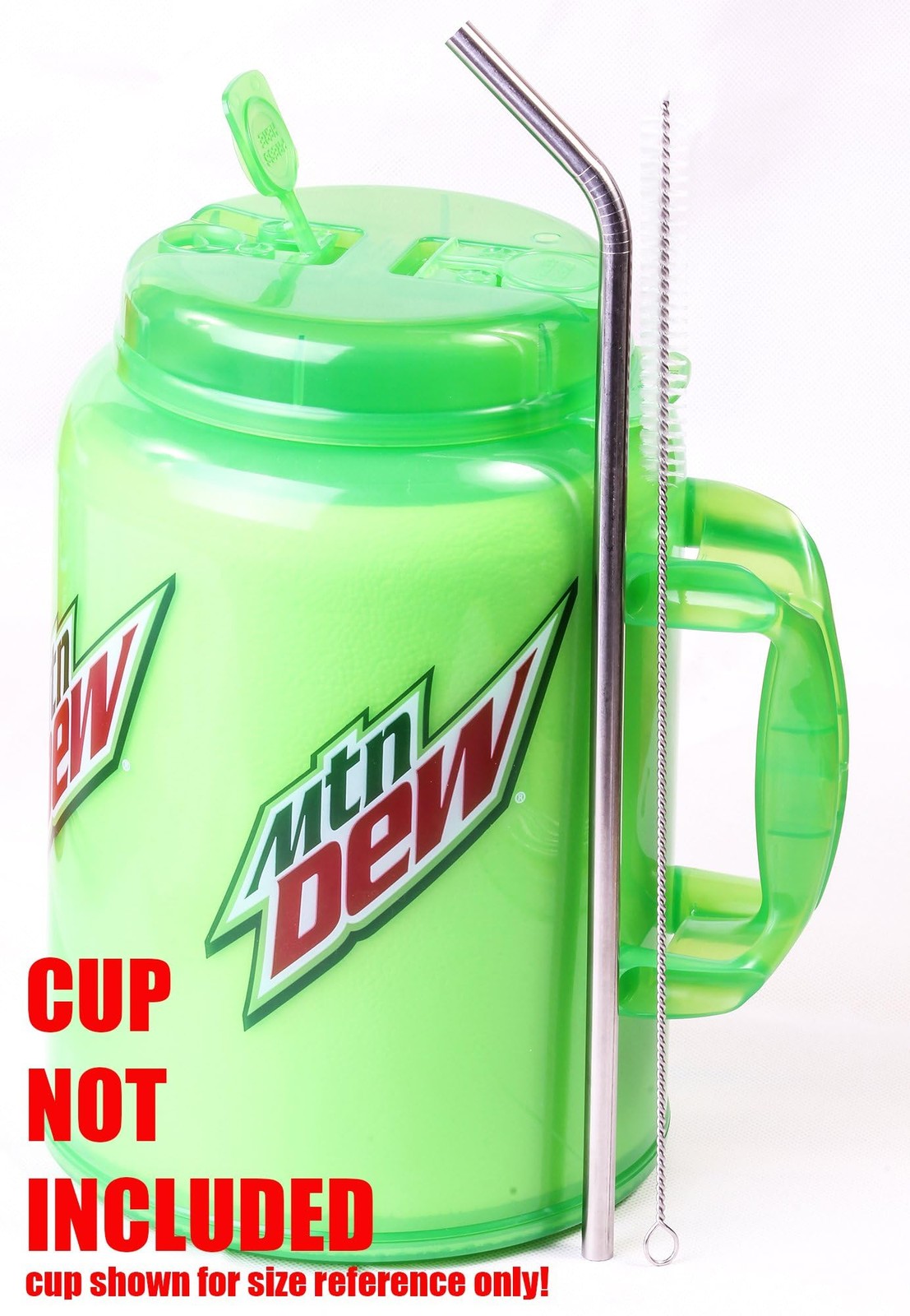 4 JUMBO 14″ Stainless Steel 100 oz Straw + 4 Jumbo Straws × 3/8″, Silver