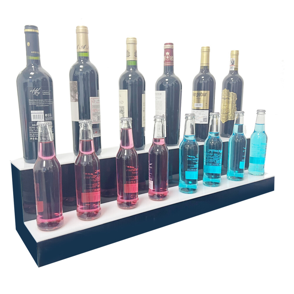 LED Lighted Liquor Bottle Display Shelf Bar Display Bottle Stand 2-3-4 Tiers