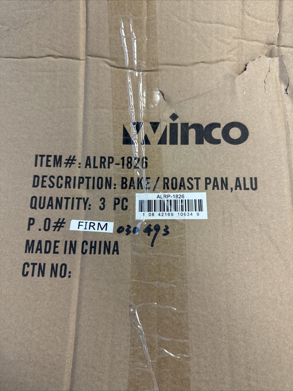 Winco – ALRP-1826H – 25 3/4 in x 17 3/4 in Aluminum Roasting Pan 3PK