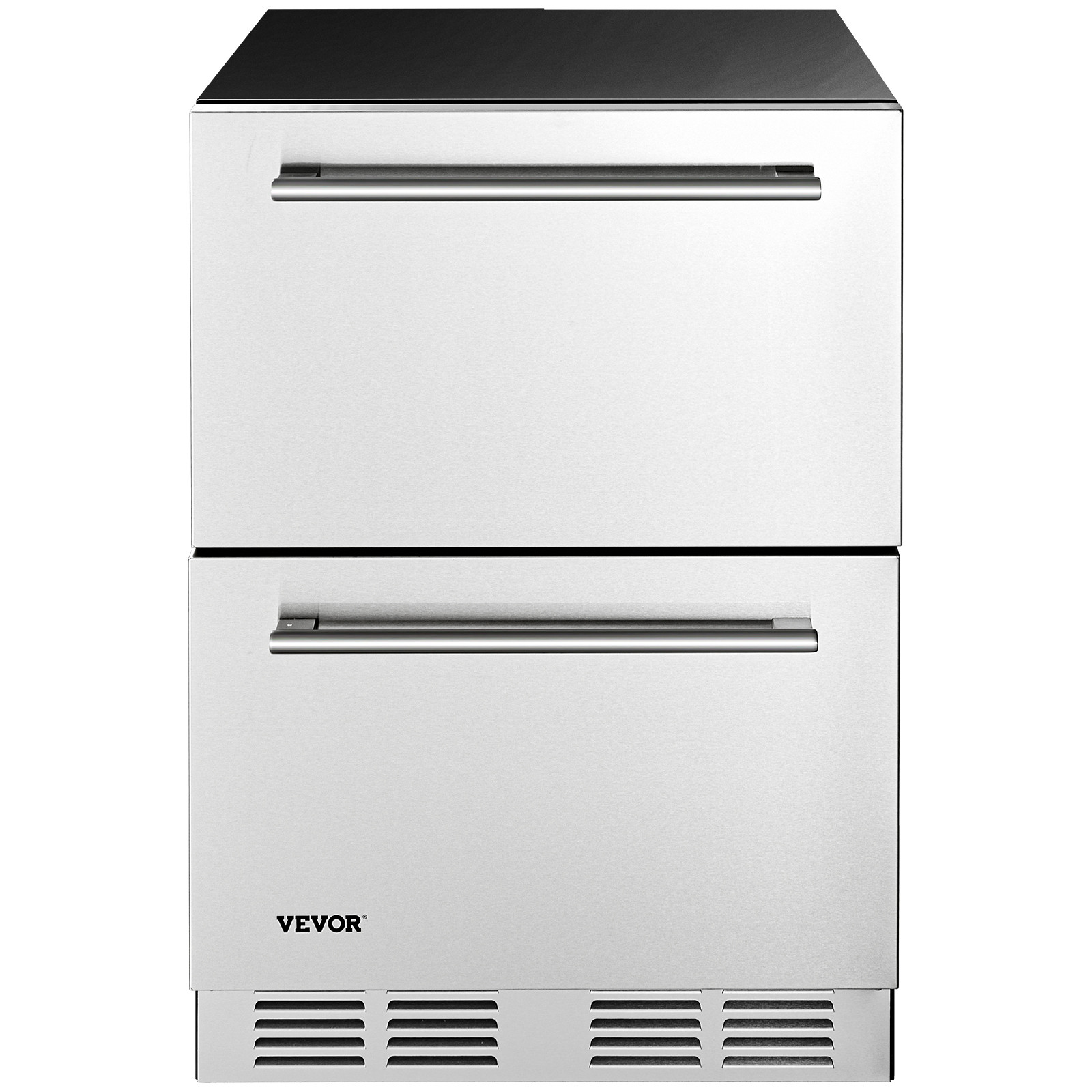 VEVOR 24 Inches Drawer Refrigerator Stainless Steel Dual Drawer Fridge for Home