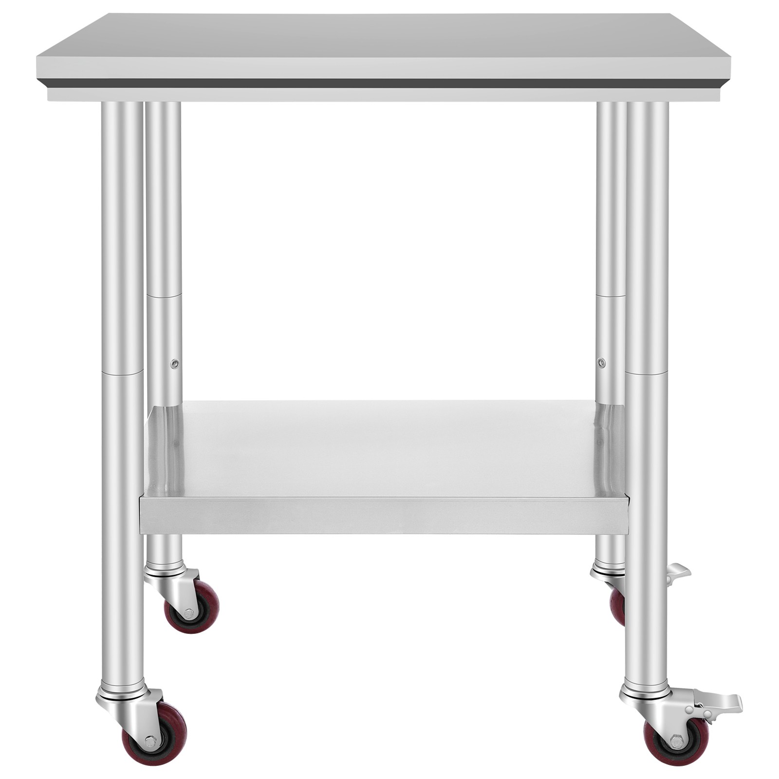 VEVOR Stainless Steel Work Table with Wheels 24×30 Inch Kitchen Food Prep Table