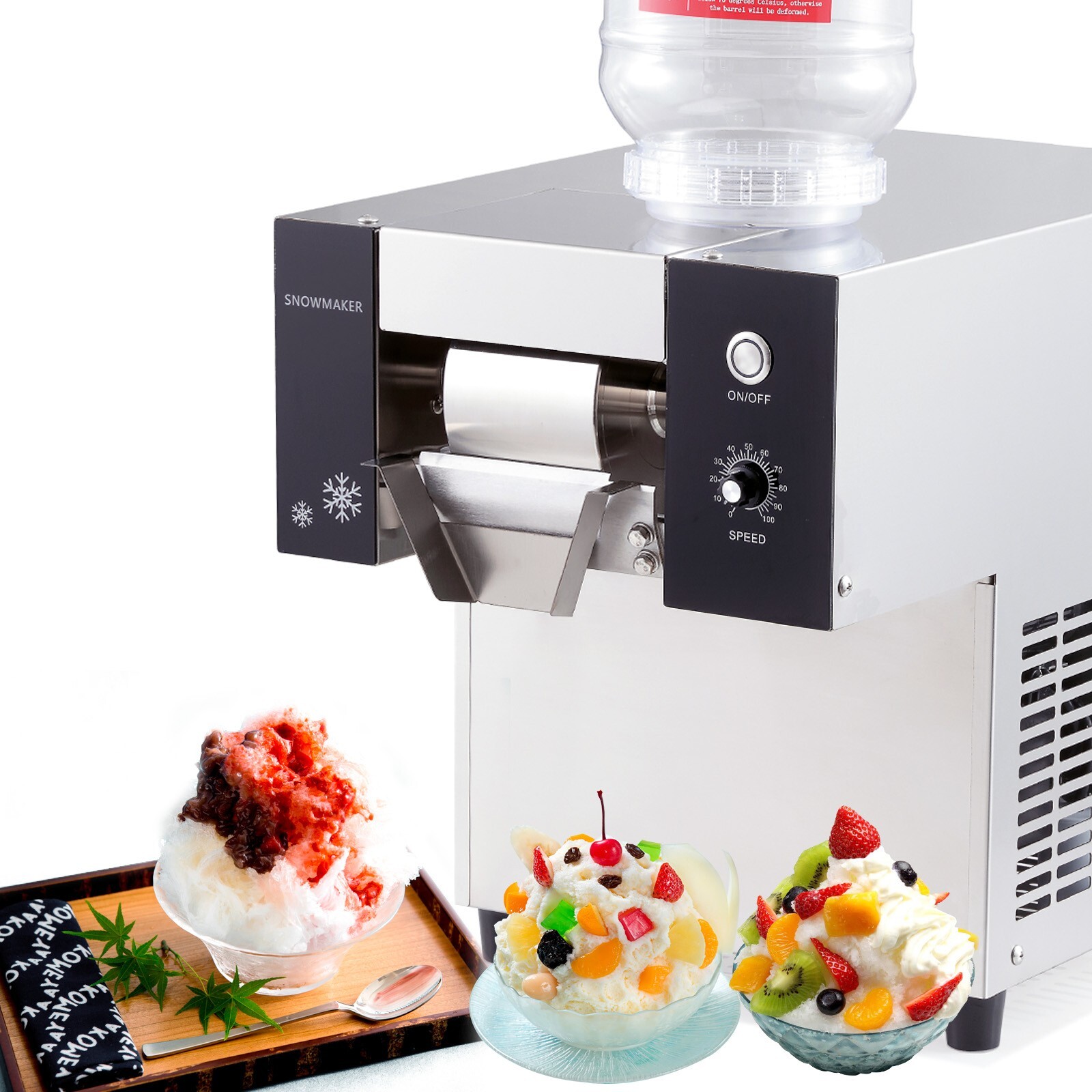 Kolice Shaved Ice Machine Snowflake Ice Machine -374 lbs(170kgs)/day Air Cooling