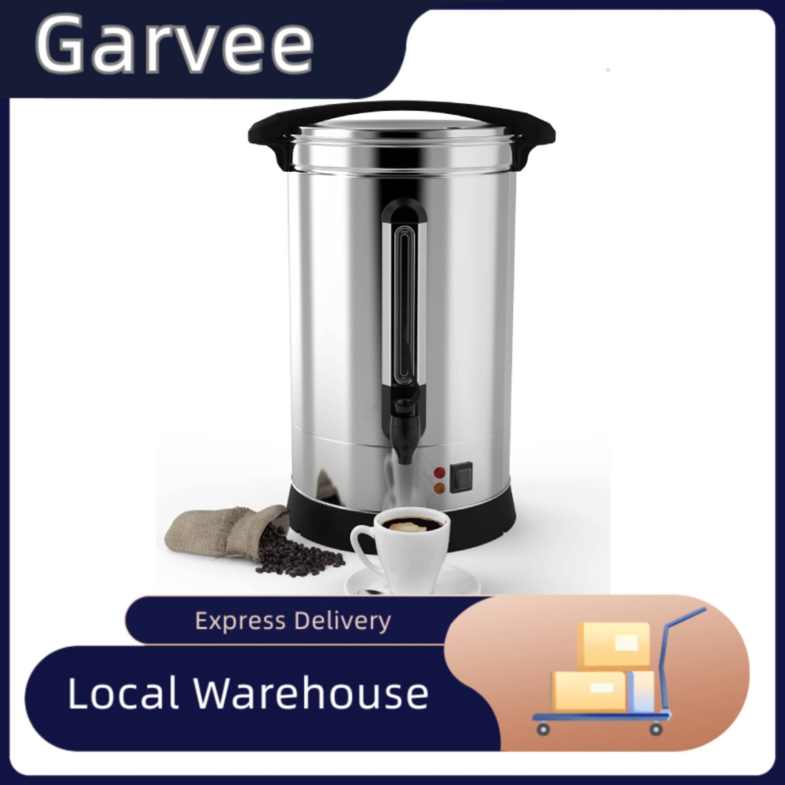 14L Stainless Steel Commercial Grade 100-Cup Coffee Urn Fast Brew Coffee Maker H