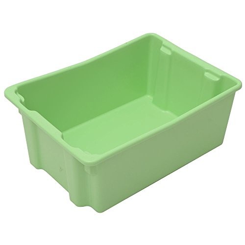 Orbis Mint Green Stack-n-Nest Plastic Solid Food Lug – 26″L x 18 1/2″W x 10