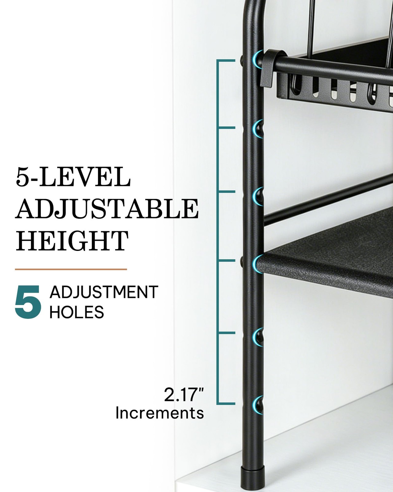 Vosturdy Pots and Pans Organizer Under Cabinet, Expandable 2 Tier Pot Black