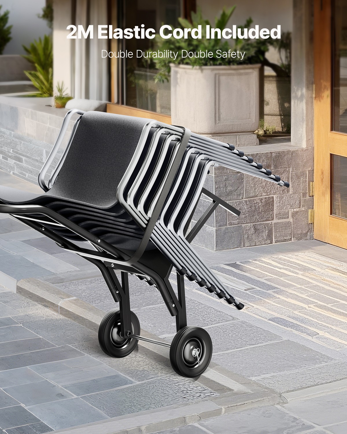 VEVOR Folding Chair Rack Cart for 10 Chairs of 150 LBS Push-Style Chair Dolly