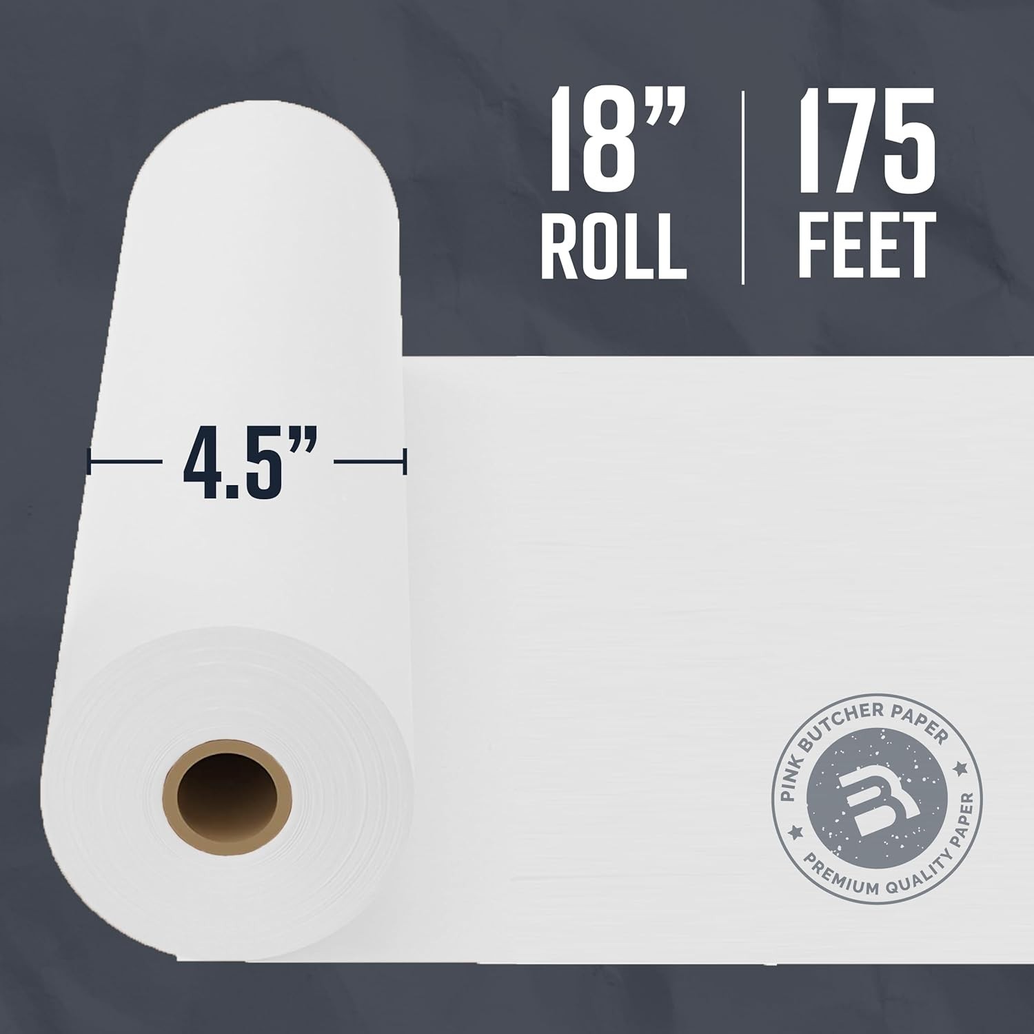 White Kraft Butcher Paper Roll – 18″x175′ – Food-Grade