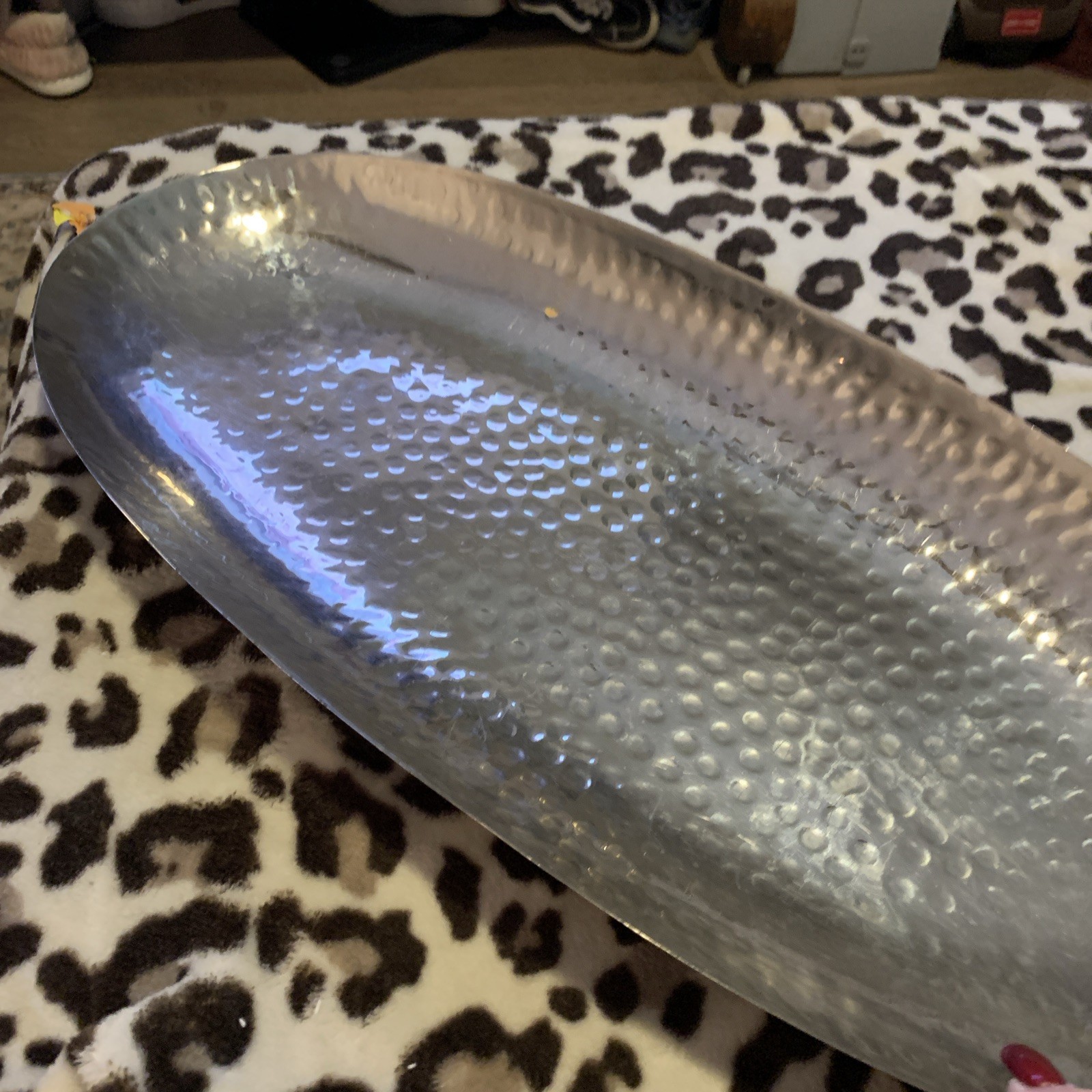 American Metalcraft Oval Hammered metal tray 22 1/2 x 12