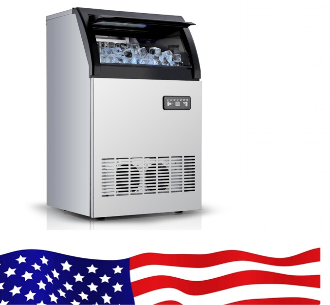 High-Capacity Commercial Ice Maker – 100lbs/24H, Stainless Steel Undercounter, D