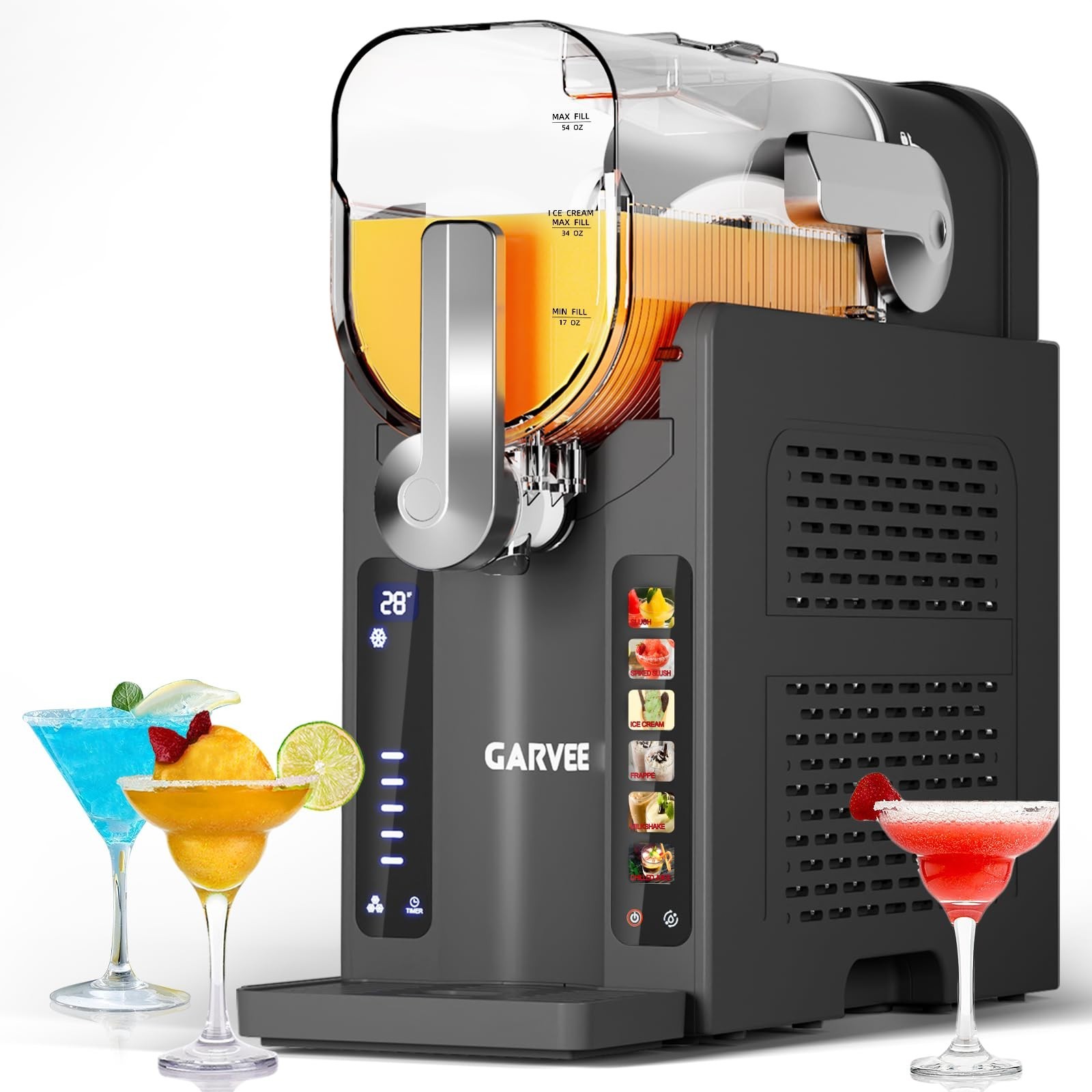 88 oz Slushie Machine for Home No Ice Needed Frozen Drink Maker with LED Display