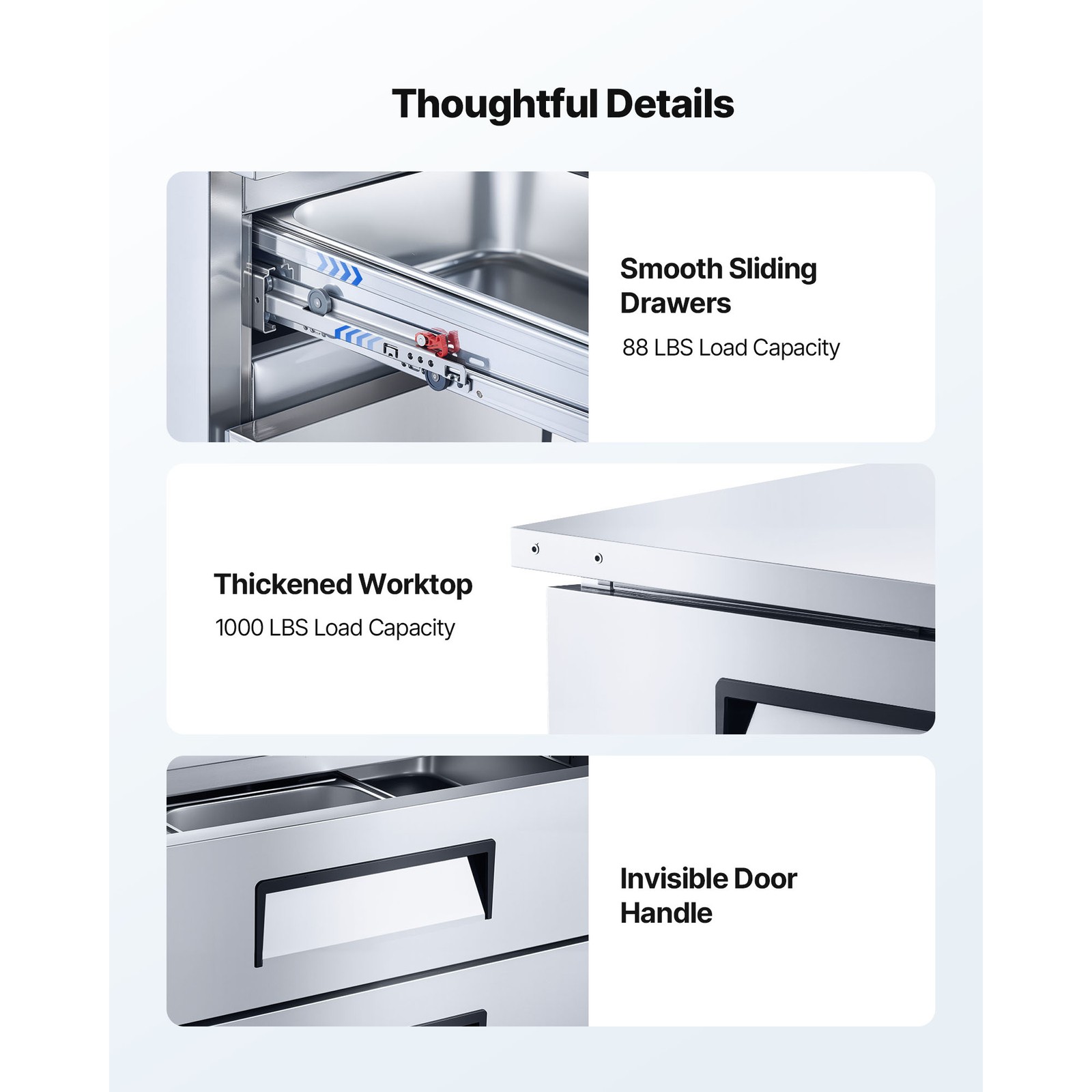 72 inch Commercial Chef Base Refrigerator Kitchen Prep Worktable w/ Four Drawer