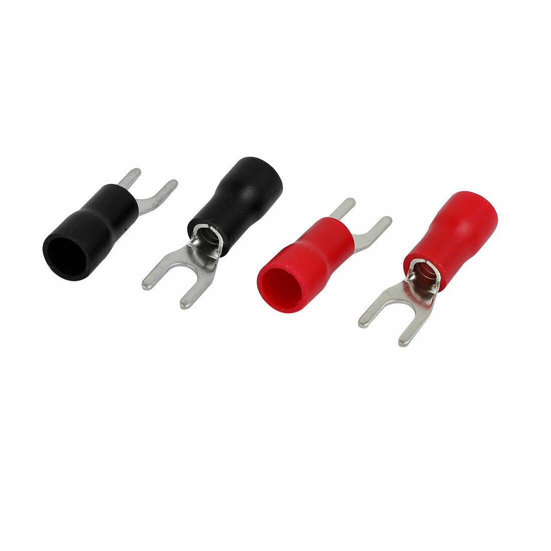 160 Pcs SV3.5-4 AWG 14-12 Pre Insulated Fork Spade Terminal Black Red ✦KD