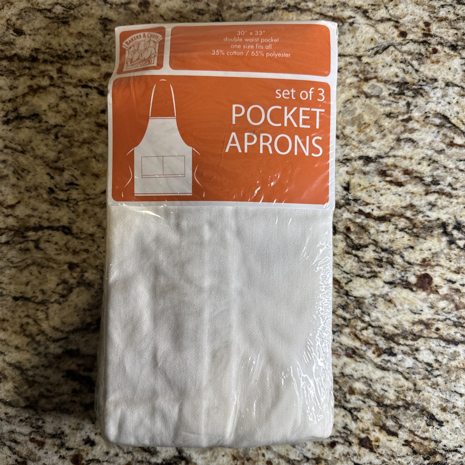 SET OF 3 ~ 30» x 33» DOUBLE WAIST POCKET ONE SIZE FITS ALL COTTON / POLYESTER