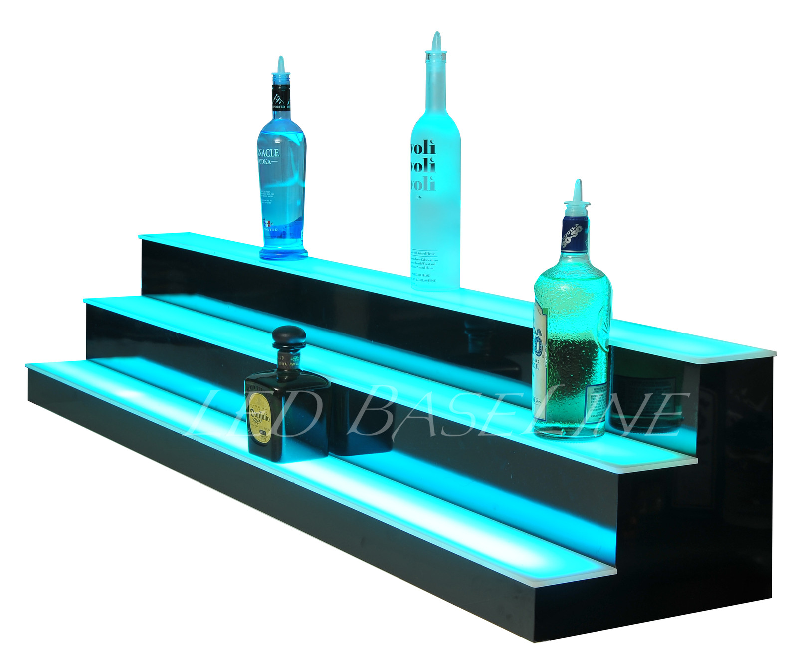 58″ LED Lighted Bar Shelving 3 Step Color changing Display Bottles