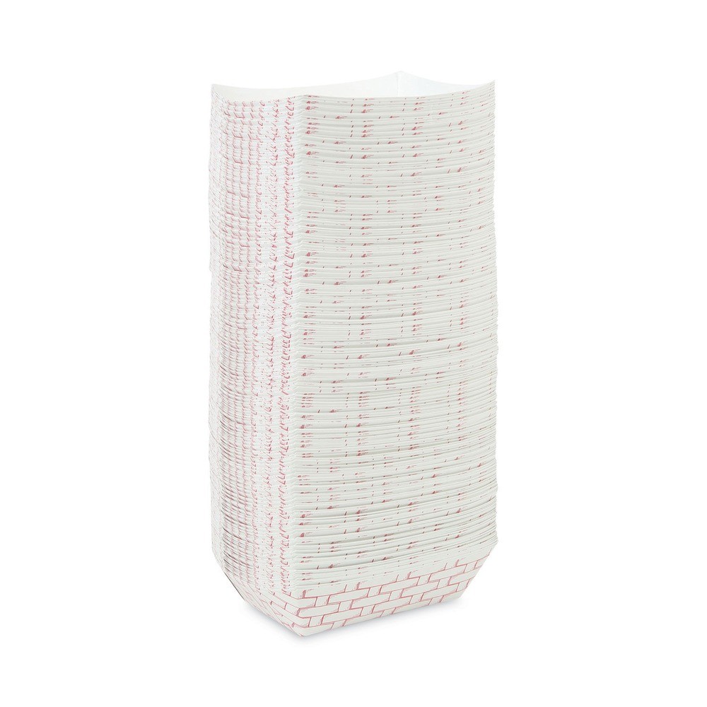Boardwalk 30LAG250 2.5 lbs. Capacity Paper Food Baskets – Red/White (500/CT) New