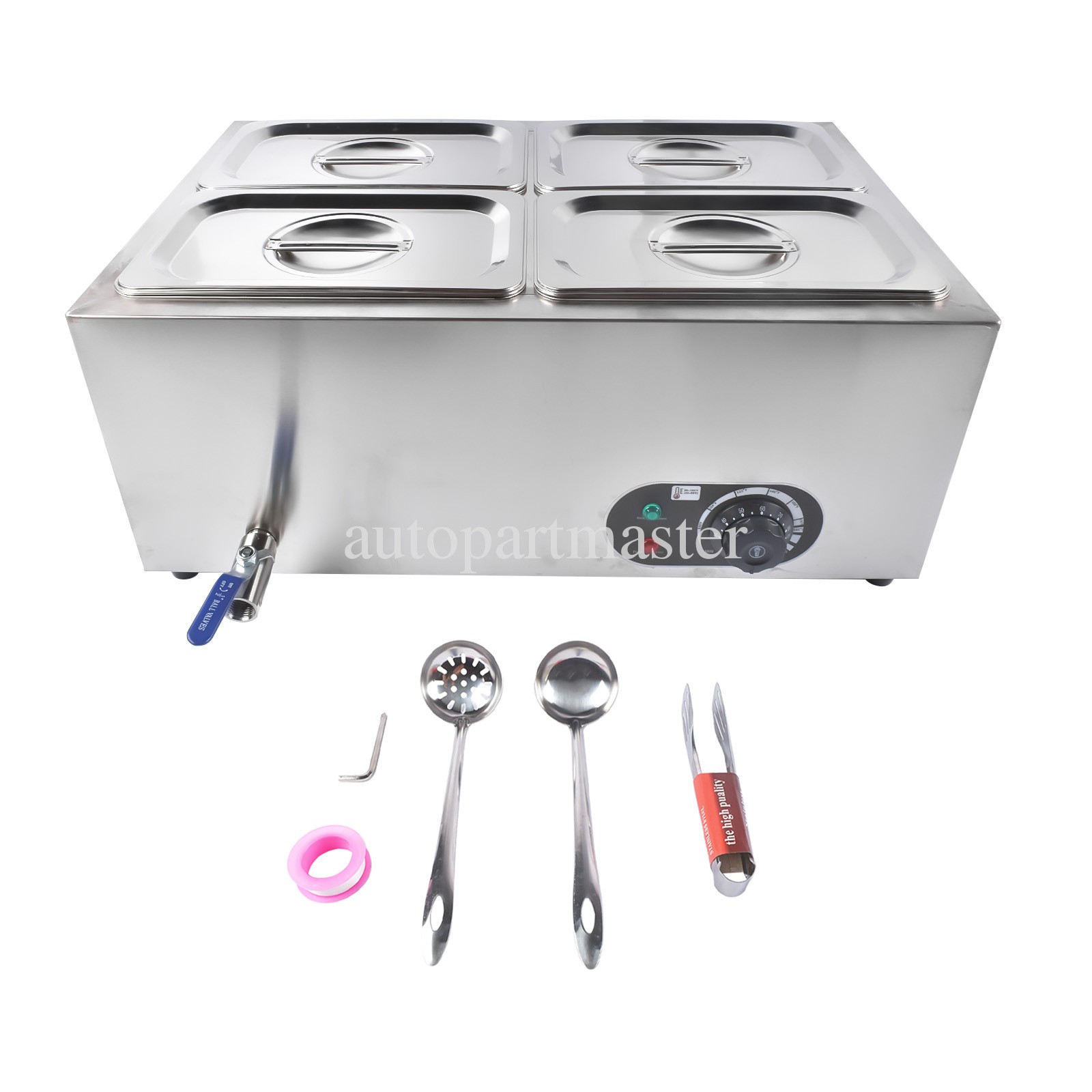 Catering Food Warmers Steam Table Food Warmer 1200W 1 / 2 / 3 / 4 / 5 / 6 Pan