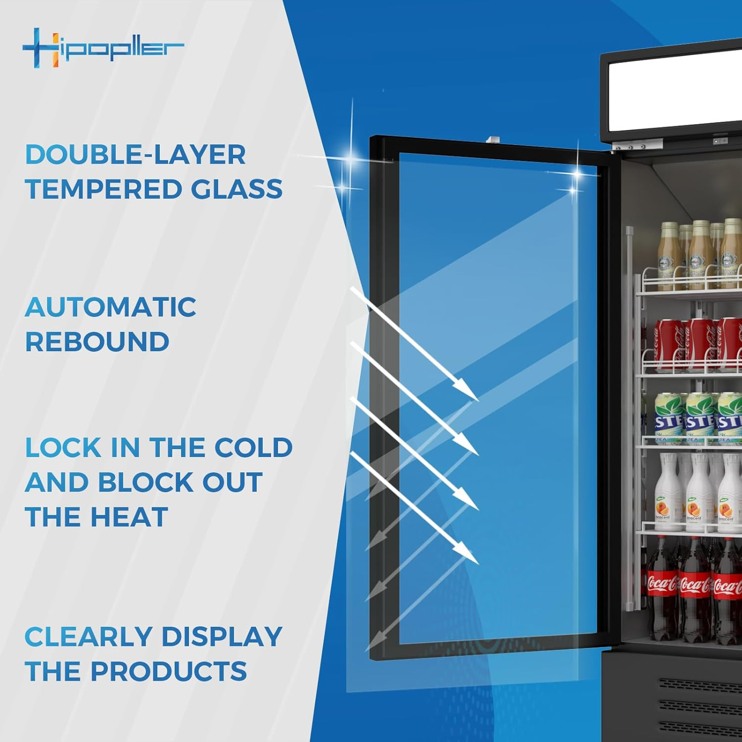 39″ Commercial Refrigerator 2 Glass Door Merchandiser Fridge Display Cooler New