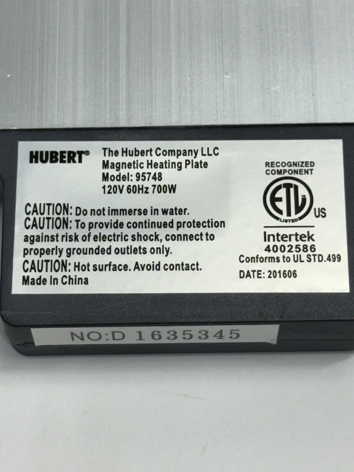 HUBERT® Electric Chafer Heater Rectangular aluminum – 11 7/8″L x 7 3/4″W