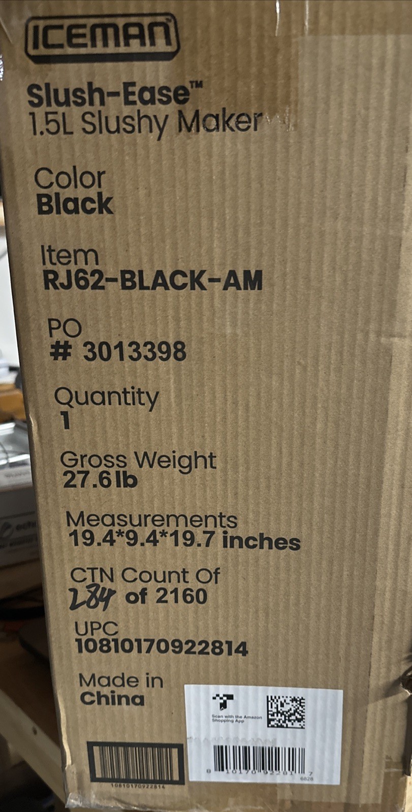 Iceman Slush-Ease Slushy Maker with Customizable, 64oz, Black New In Box