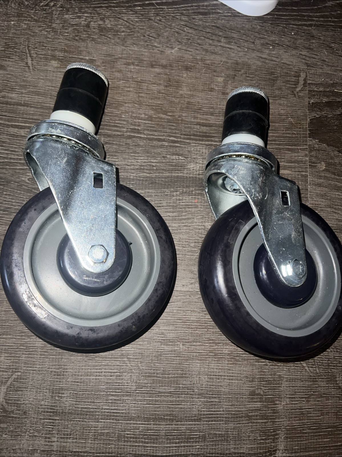 Set Of 4 6” x 1- 1/4″ Wheels with 1-3/8″ Stem Work Table Caster with Brakes