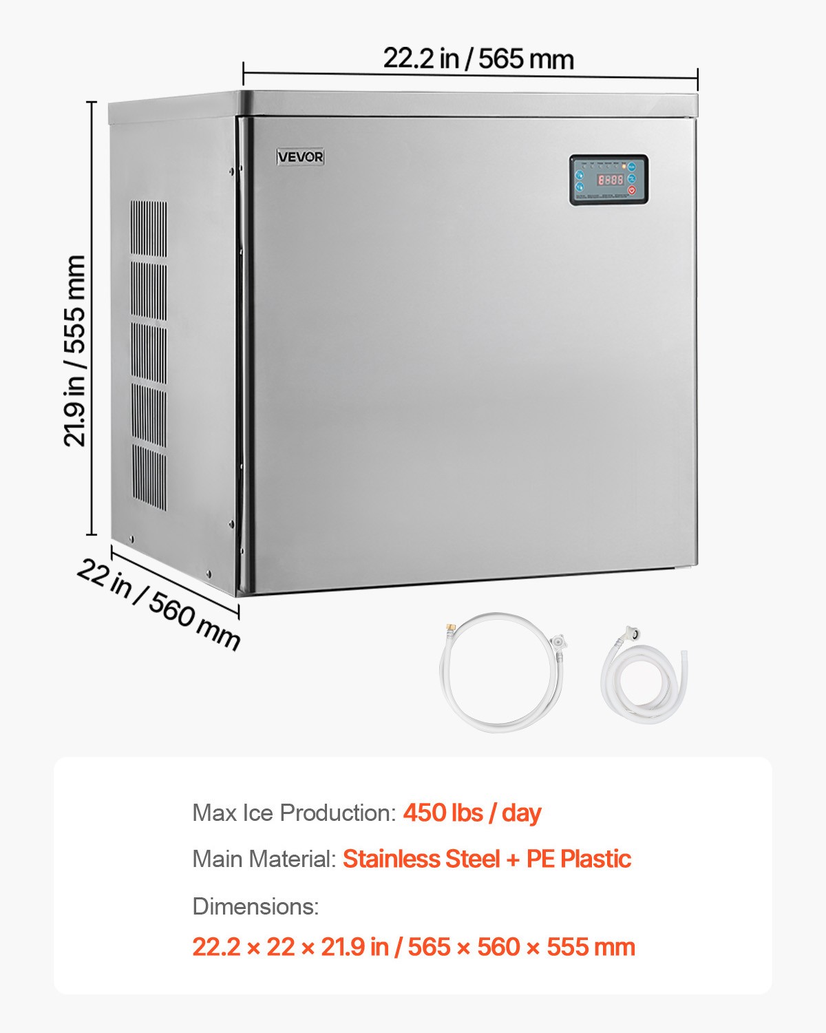 VEVOR Commercial Ice Maker Machine – Head 650 lbs/Day Self-Cleaning Ice Maker