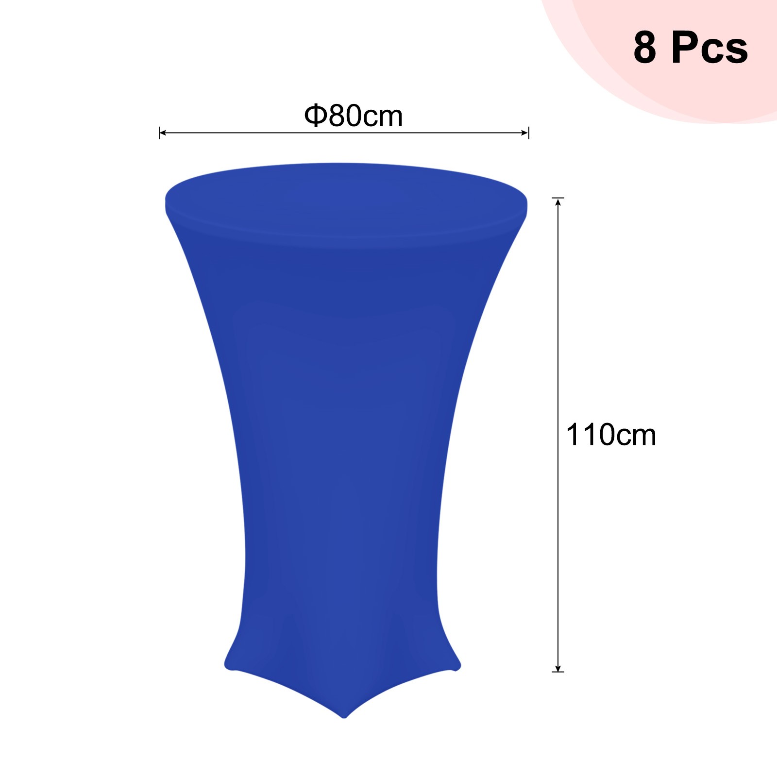 8 Pcs 31.5″x43″ Highboy Spandex Cocktail Table Covers, Blue