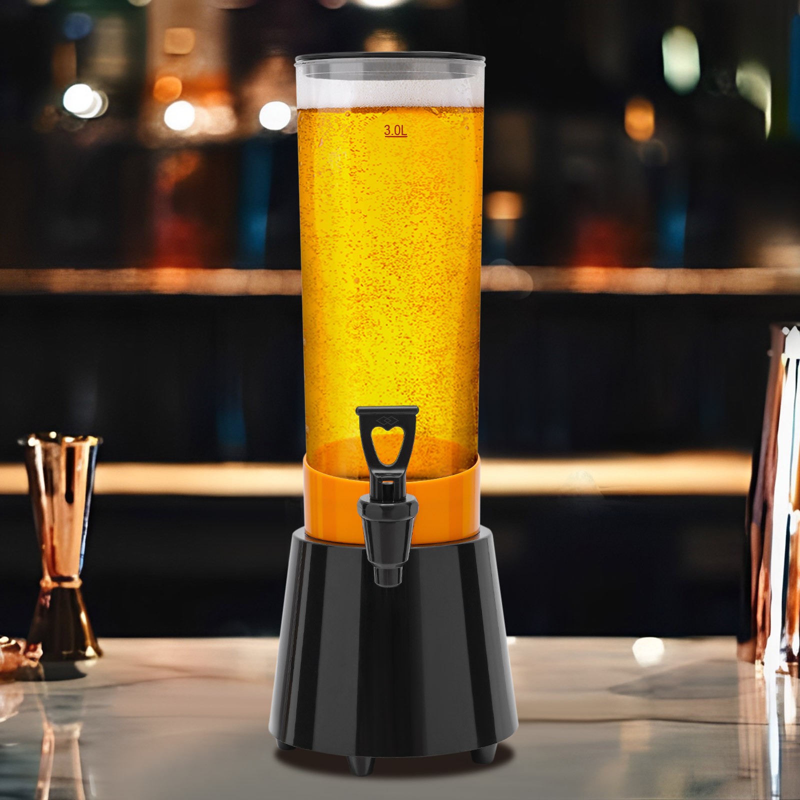 3L Plastic Beverage Dispenser with LED Light – Modern Free-Standing Design