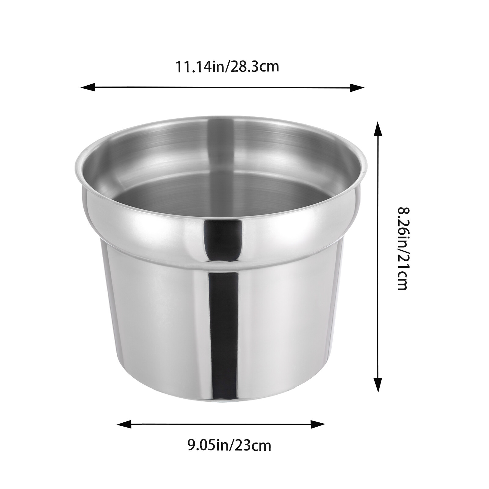 11.62Qt Round Stainless Steel Soup Warmer Soup Chafer with Pot Lid & Fuel Holder