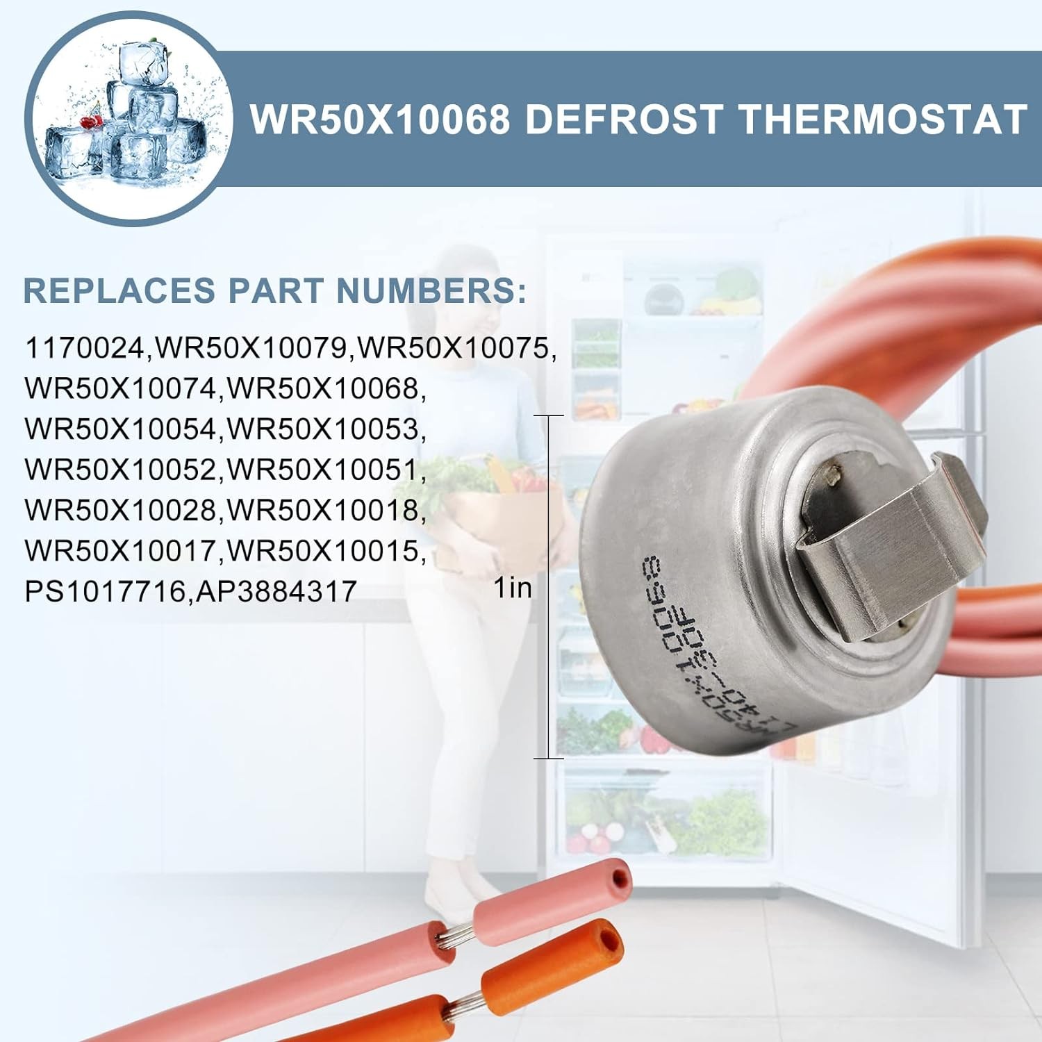 AMI PARTS WR51X10055 Refrigerator Defrost Heater Kit,Temperature Sensor…