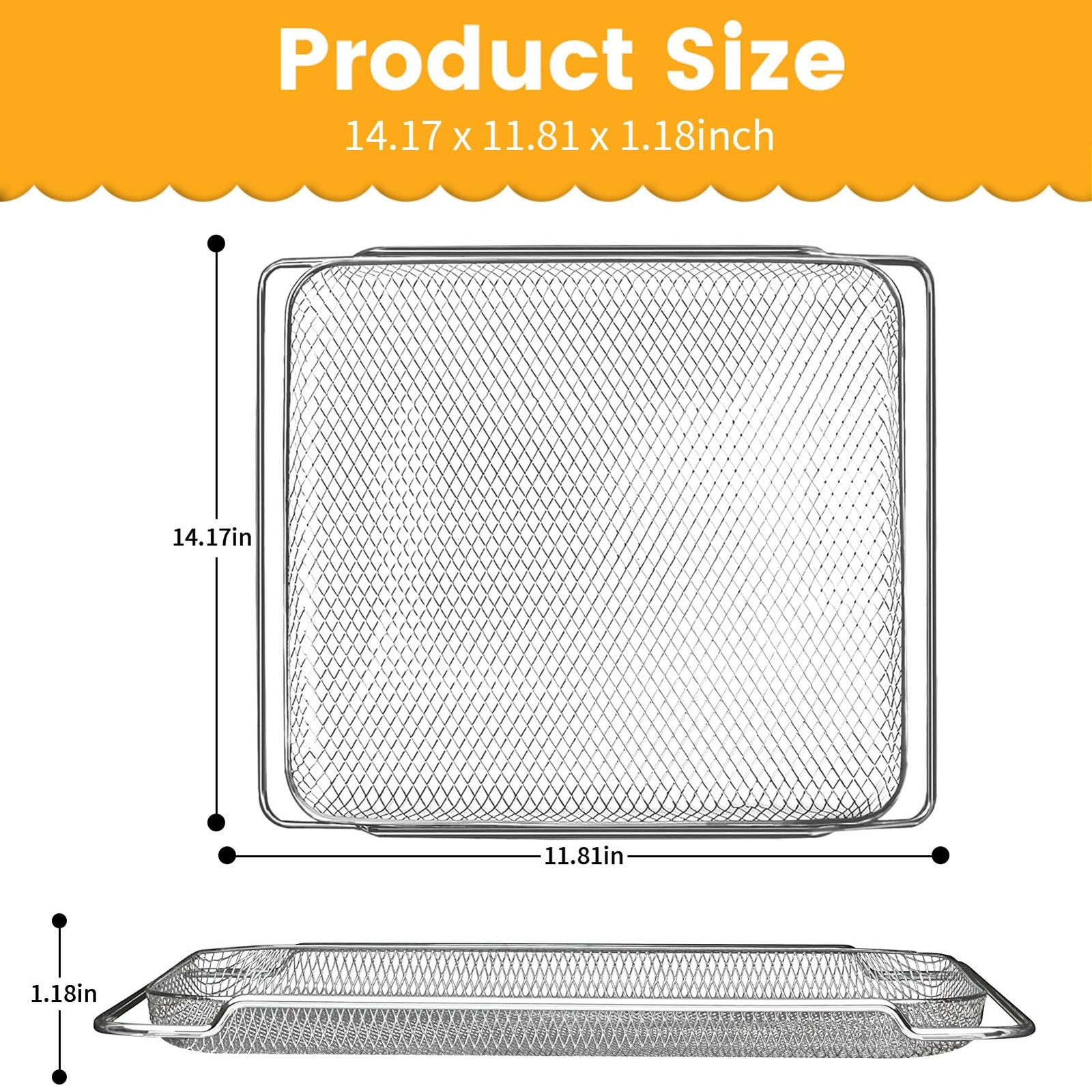 GWY Air Fryer Basket Replacement for COSORI CS130-CFH CS130-AO 13 14.1*11.8»