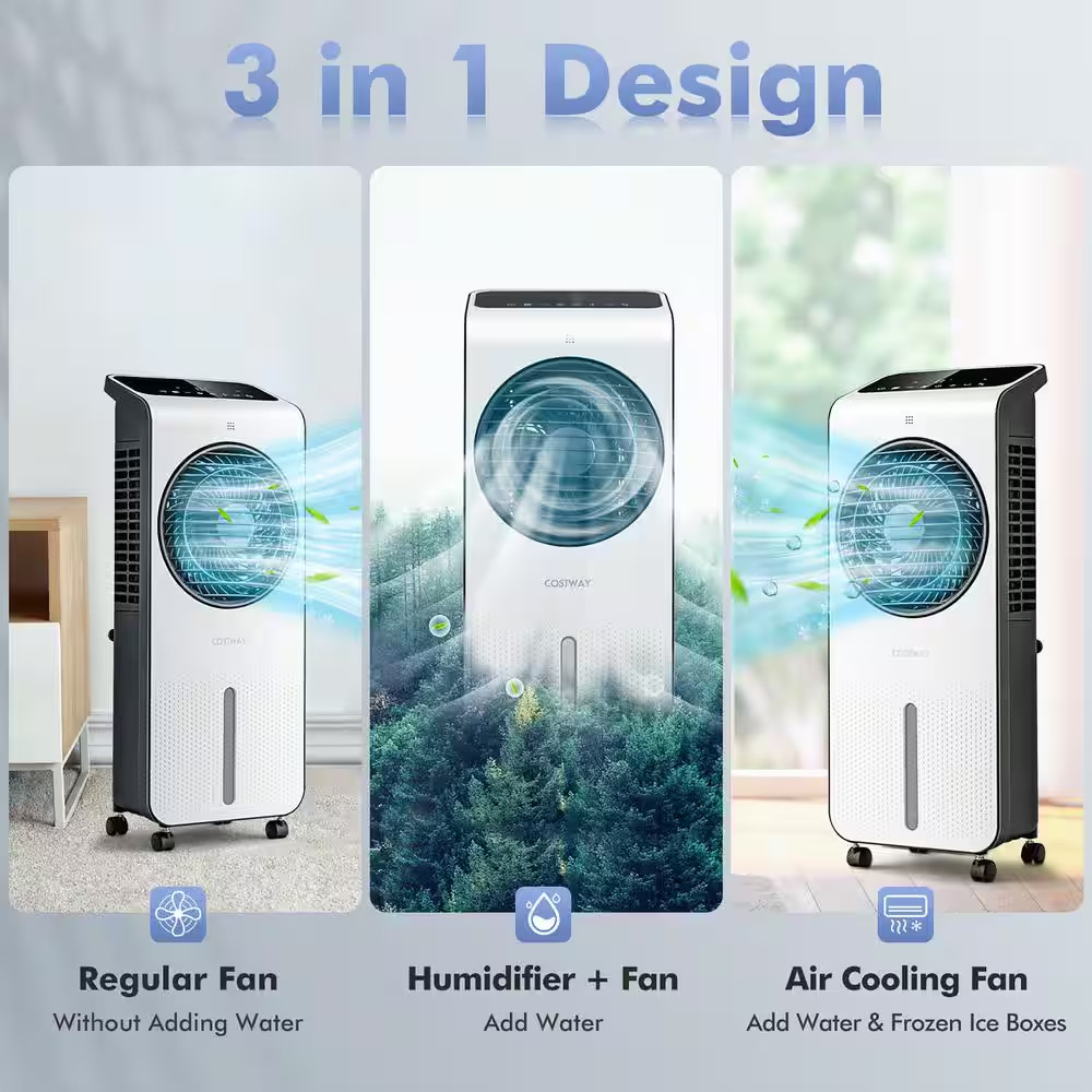 423.5 CFM Evaporative Air Cooler 3-In-1 Portable Swamp Cooling Fan W/12H Timer R