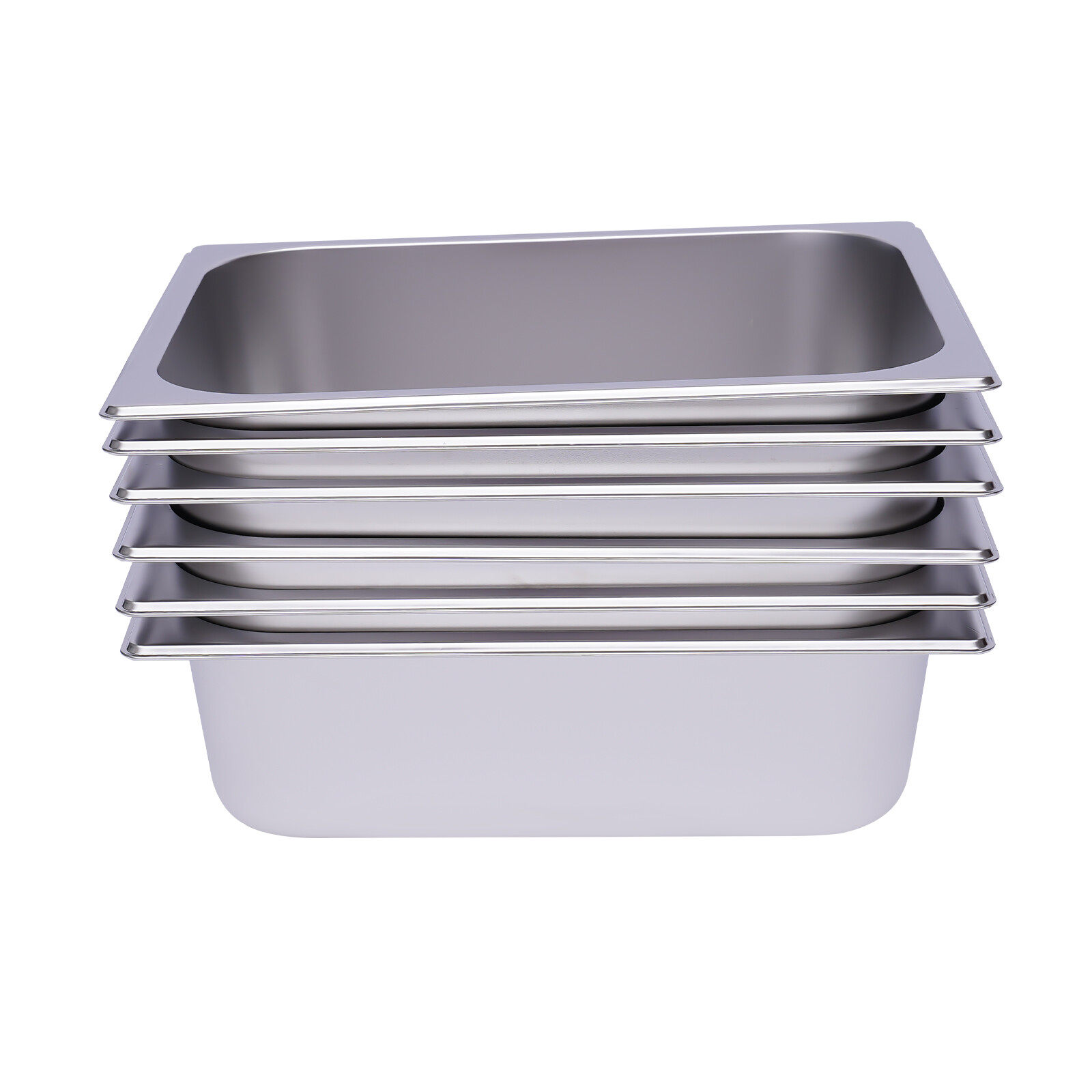 6 Pack 4″ Deep 1/2 Size Stainless Steel Steam Table Pans Hotel Food Prep Pan NEW