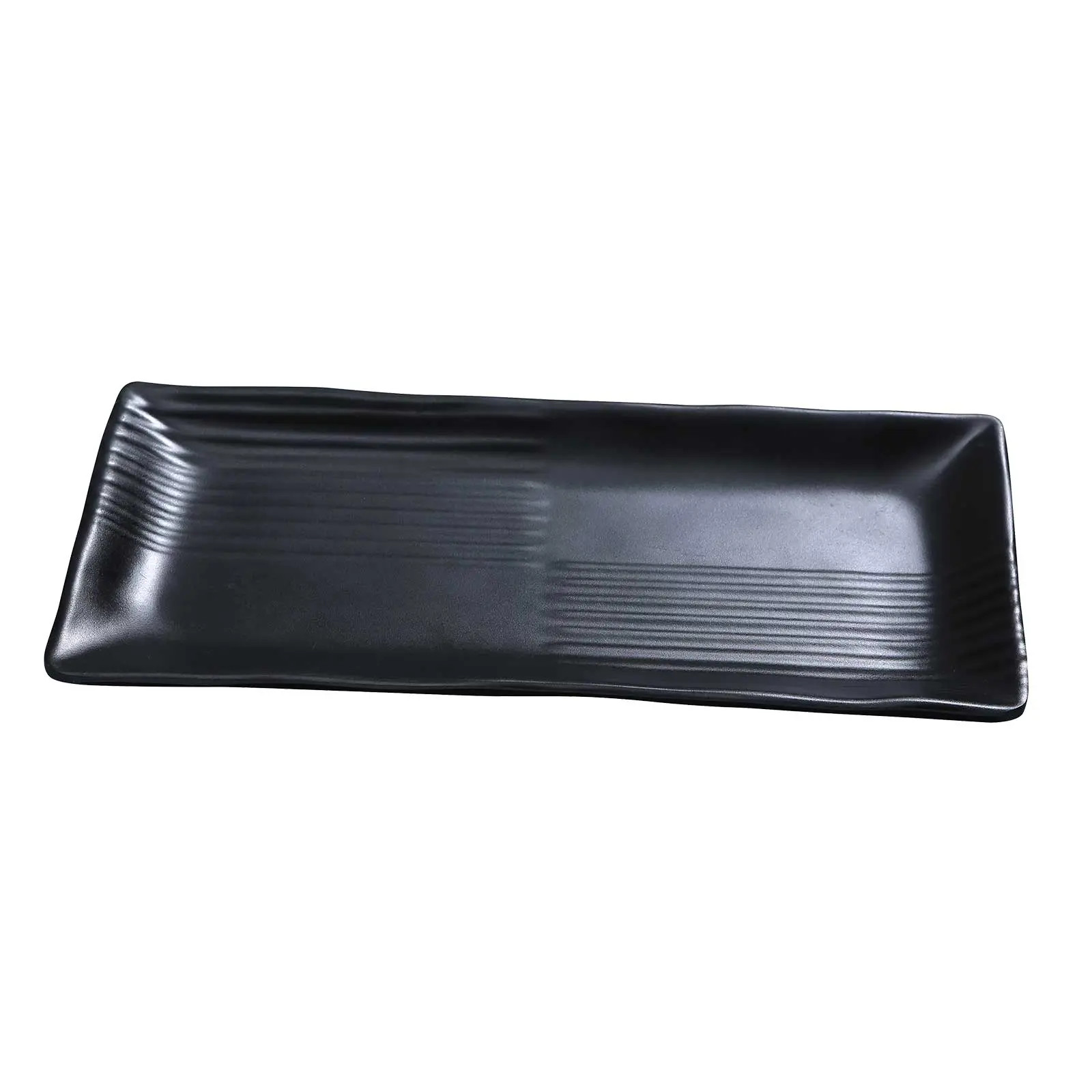 Yanco China BP-2213 Black Pearl Asian Style Melamine 14.25″ x 6.25″ Plate- 1 Doz